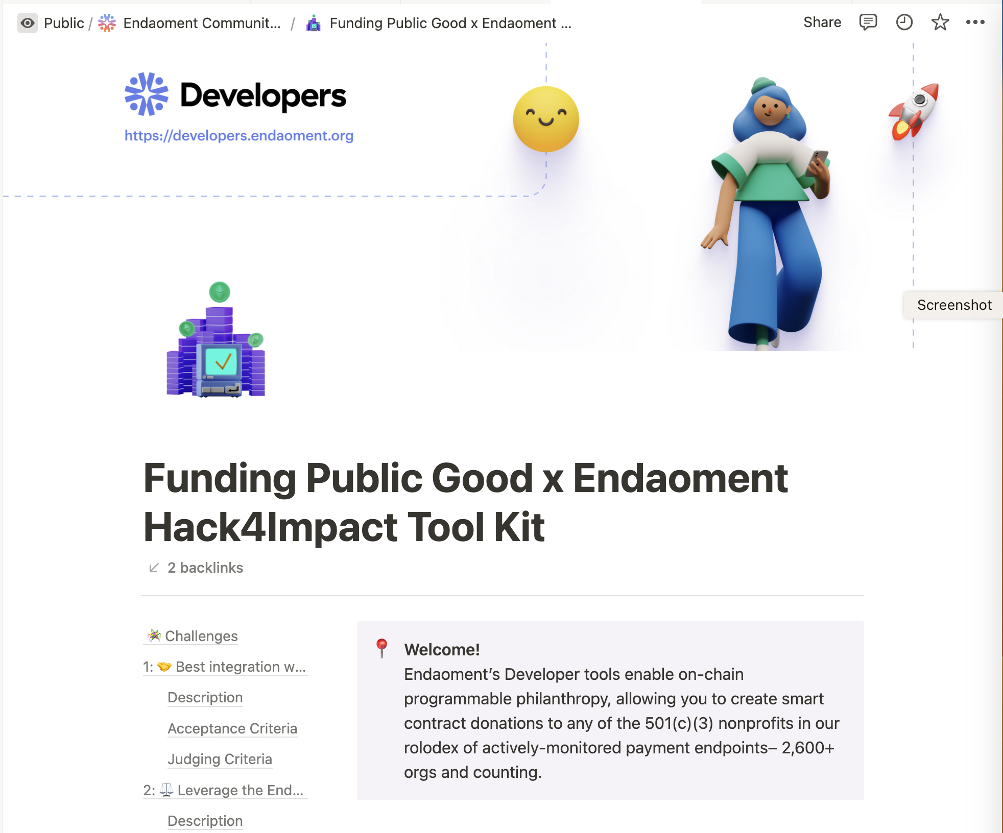 A screenshot of our Hack4Impact Tool Kit for Developers.